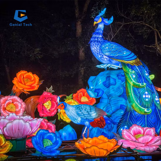 Gran espectáculo navideño de faroles de seda al aire libre